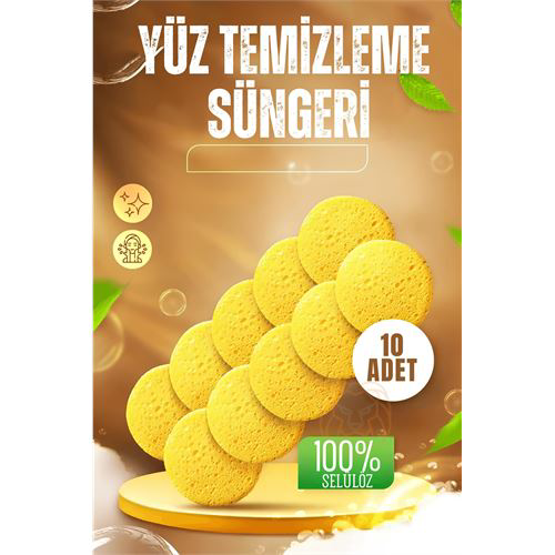 ModaCar  Makyaj Temizlik Pedi Cilt Temizlik Süngeri Doğal Selülöz