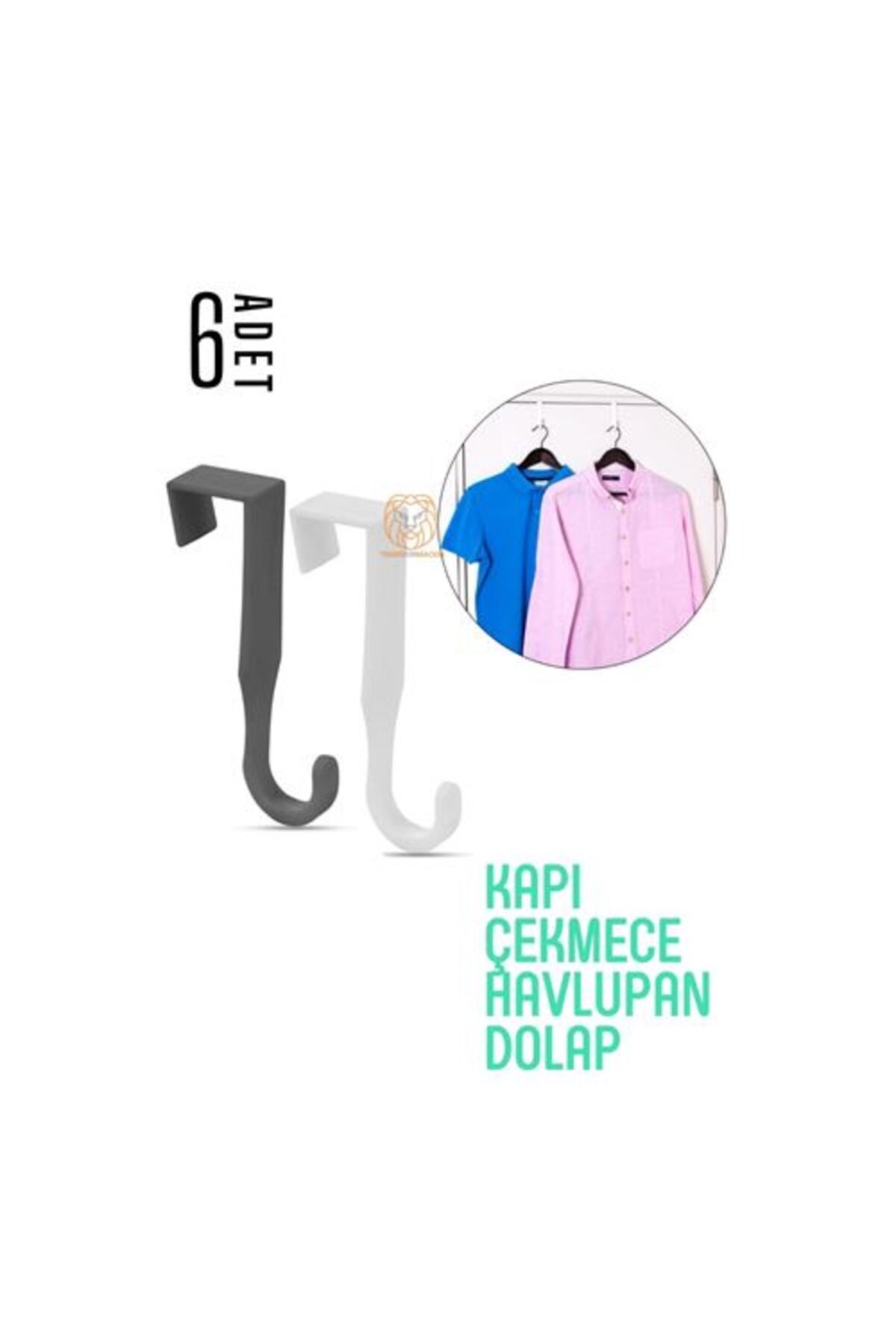 Findit Modacar Pratik Askı Dolap Çekmece Havlupan Kapı Askısı 6 Adet