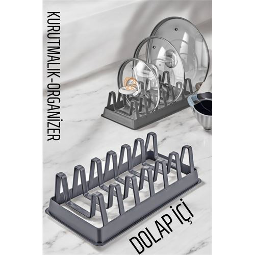 ModaCar Tabak Düzenleyici Kurutmalık Dolap İçi Tencere Kapak Orga