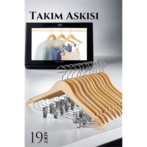ModaCar Takım Askısı Ceket Etek Pantolon Kıskaçlı 19 ADET ModaCar Takım Askısı Ceket Etek Pantolon Kıskaçlı 19 ADET