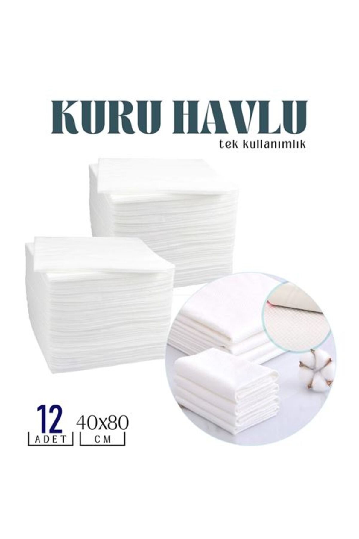 ModaCar Tek Kullanımlık Kuru Havlu Çok Amaçlı 40X80 CM 12 Adet