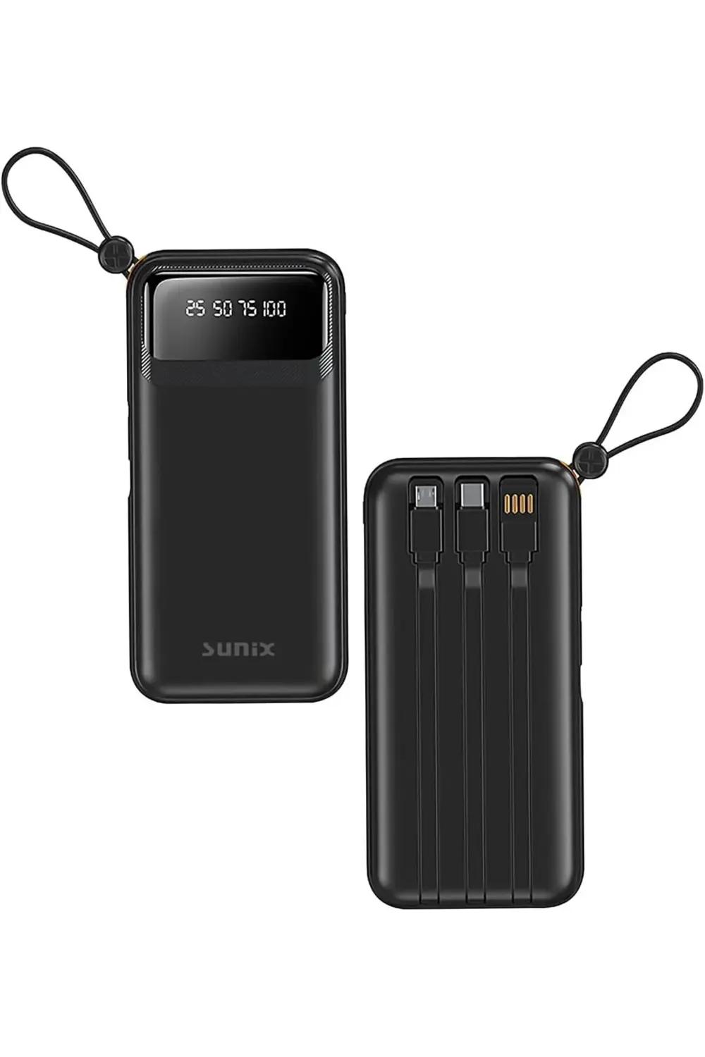 modaflux 10.000 Mah Göstergeli Kendinden Kablolu Powerbank Siyah