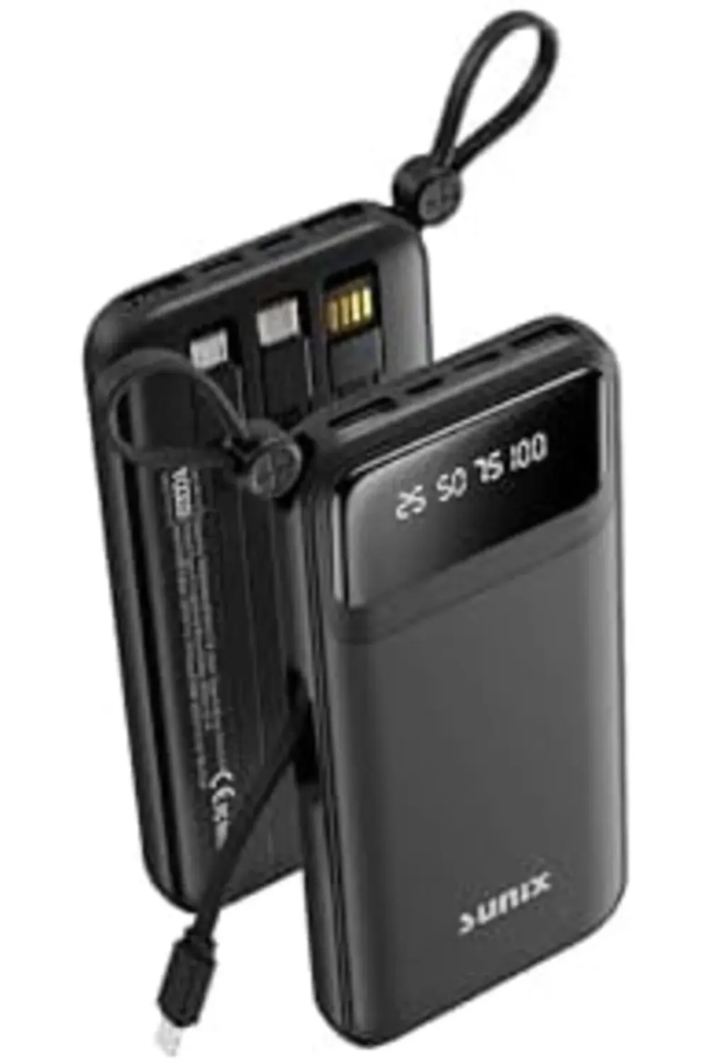 modaflux 10.000 Mah Göstergeli Kendinden Kablolu Powerbank Siyah