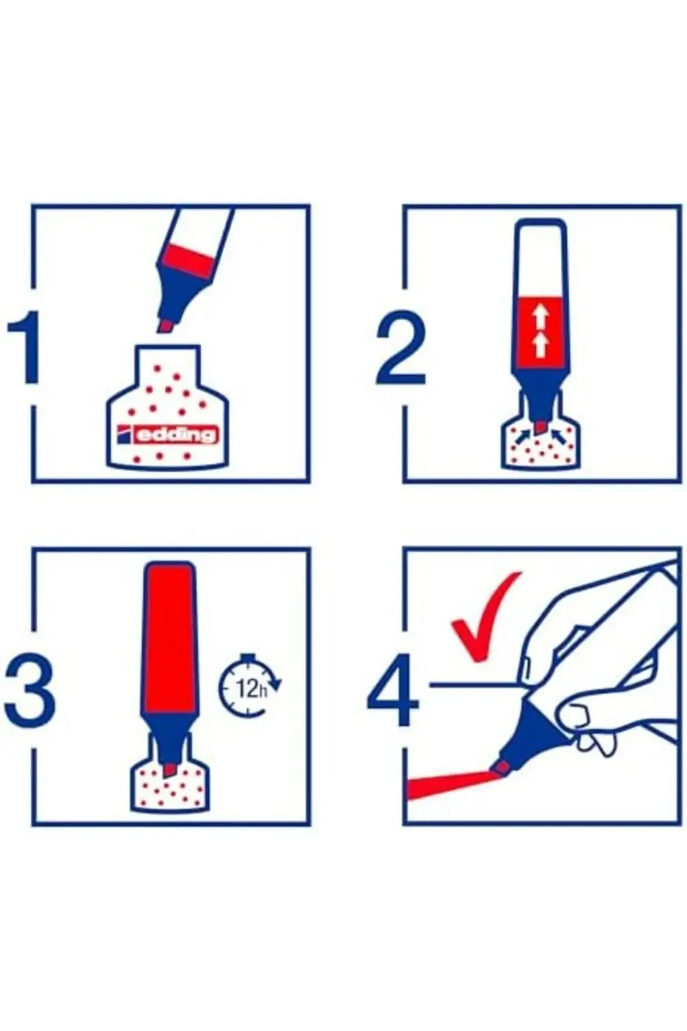 modaflux 24 EcoLine fosforlu, 4'lü set, karışık renkler, kesik uç