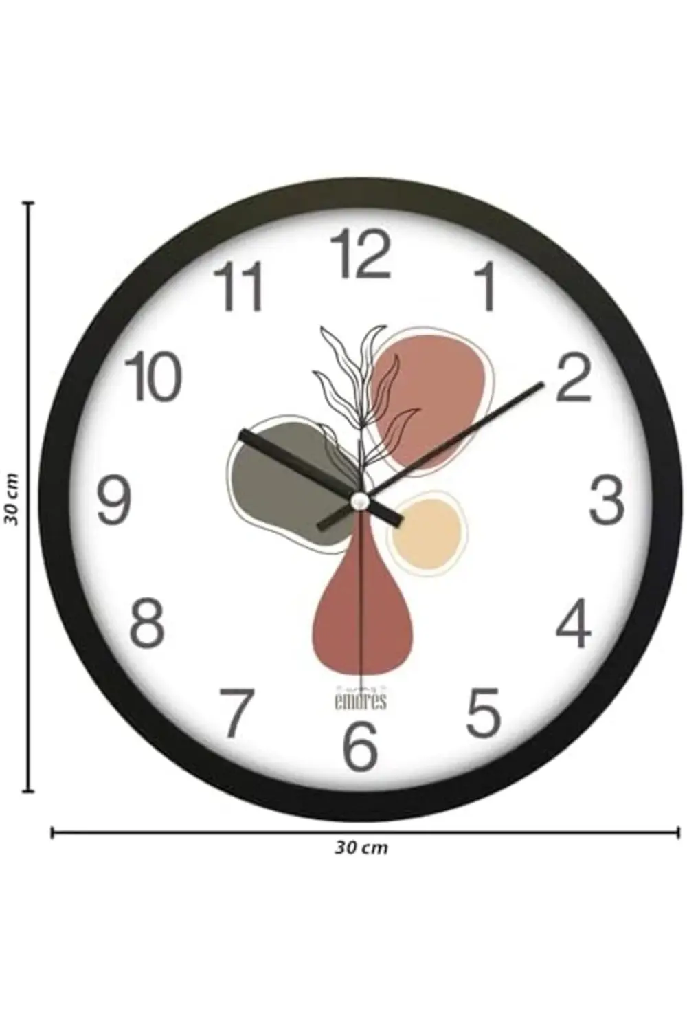 modaflux 30 Cm Gerçek Cam Sessiz Mekanizma Duvar Saati polynova 3
