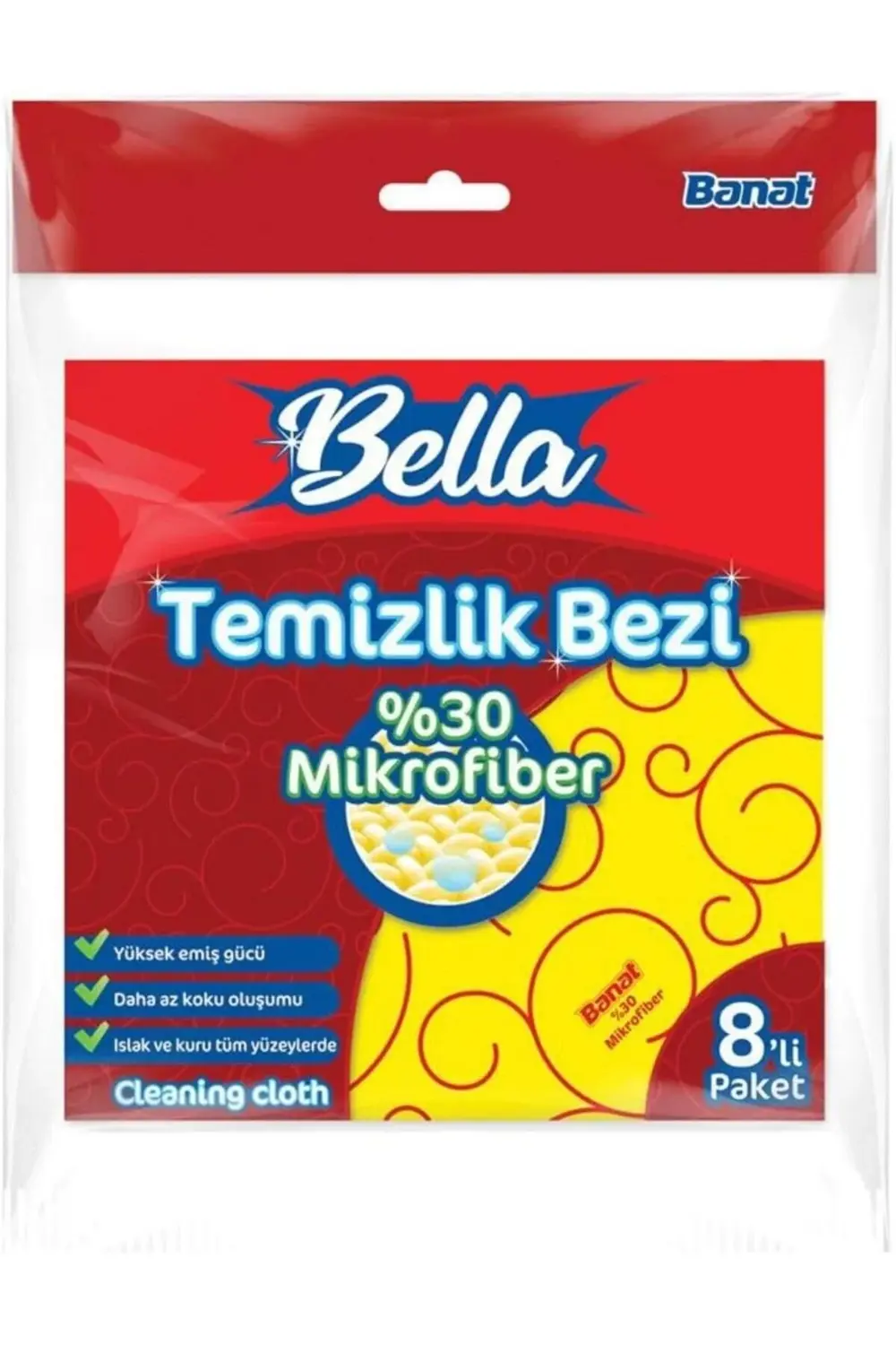 modaflux %30 Mikrofiberli Temizlik Bezi 8'Li Paket polynova 39551