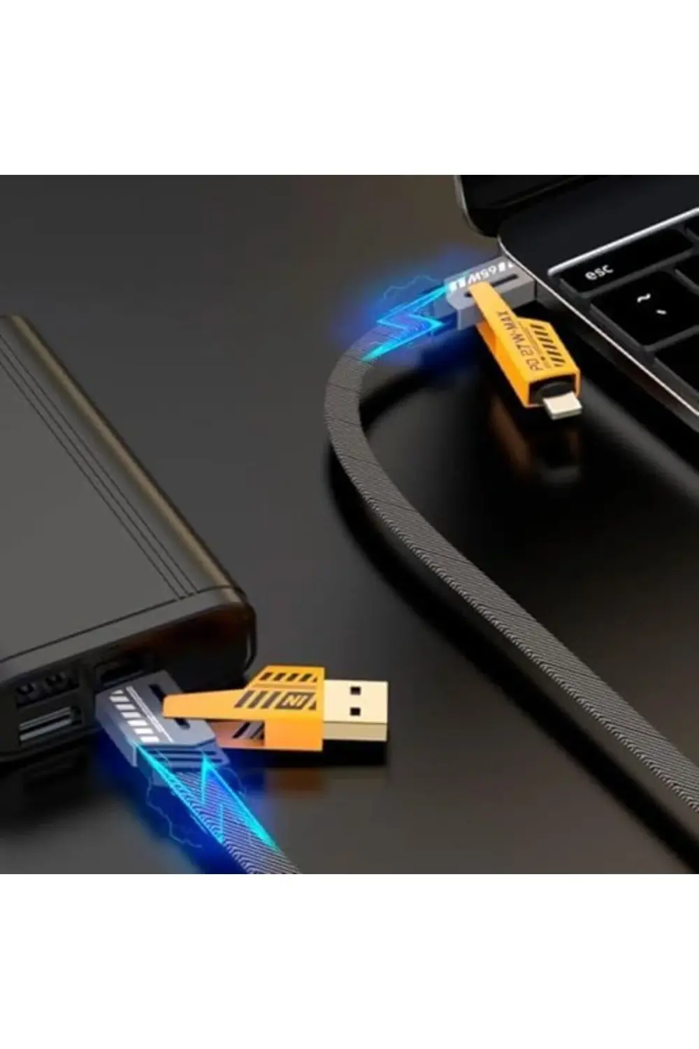 modaflux 4 in 1 65/27 W 2 TO 2 FLAT WIRE PD USB TYPE C İOS 4 LÜ H