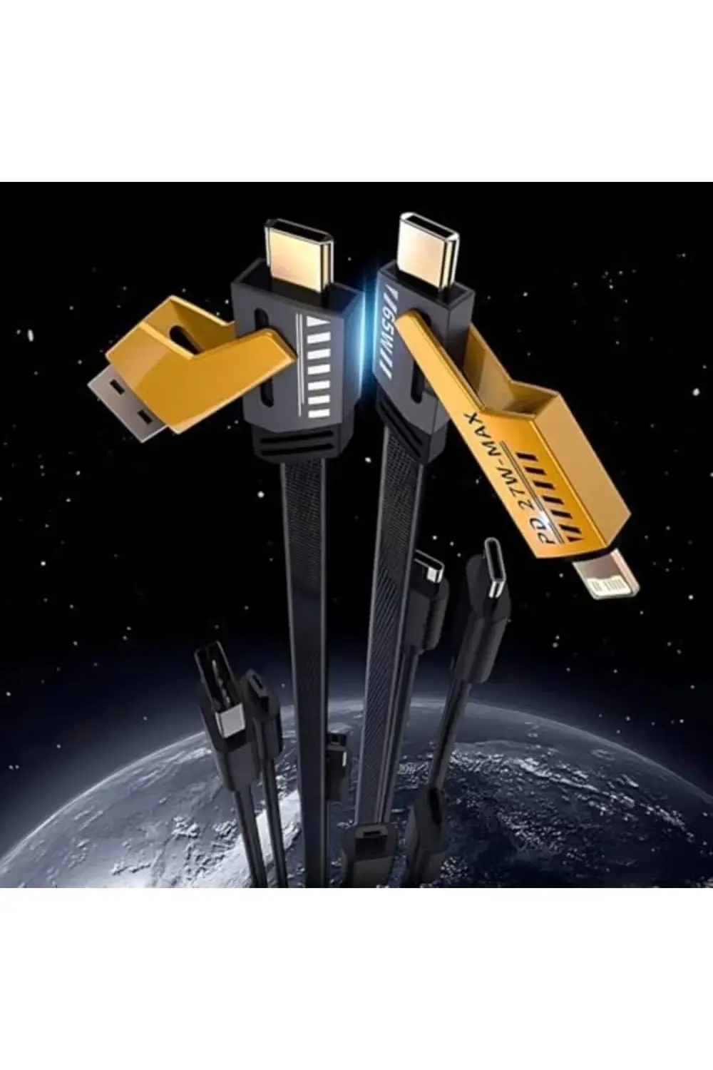 modaflux 4 in 1 65/27 W 2 TO 2 FLAT WIRE PD USB TYPE C İOS 4 LÜ H