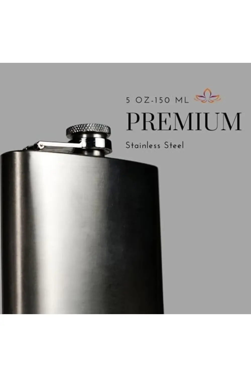 modaflux 5 Oz 150 cc Cep Tipi Vidalı Kapak Çelik Konyak Viski İçk