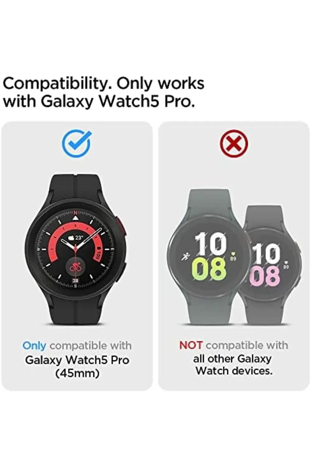 modaflux 5 Pro (45mm) Kılıf Thin Fit Crystal Clear + Cam Ekran Gl