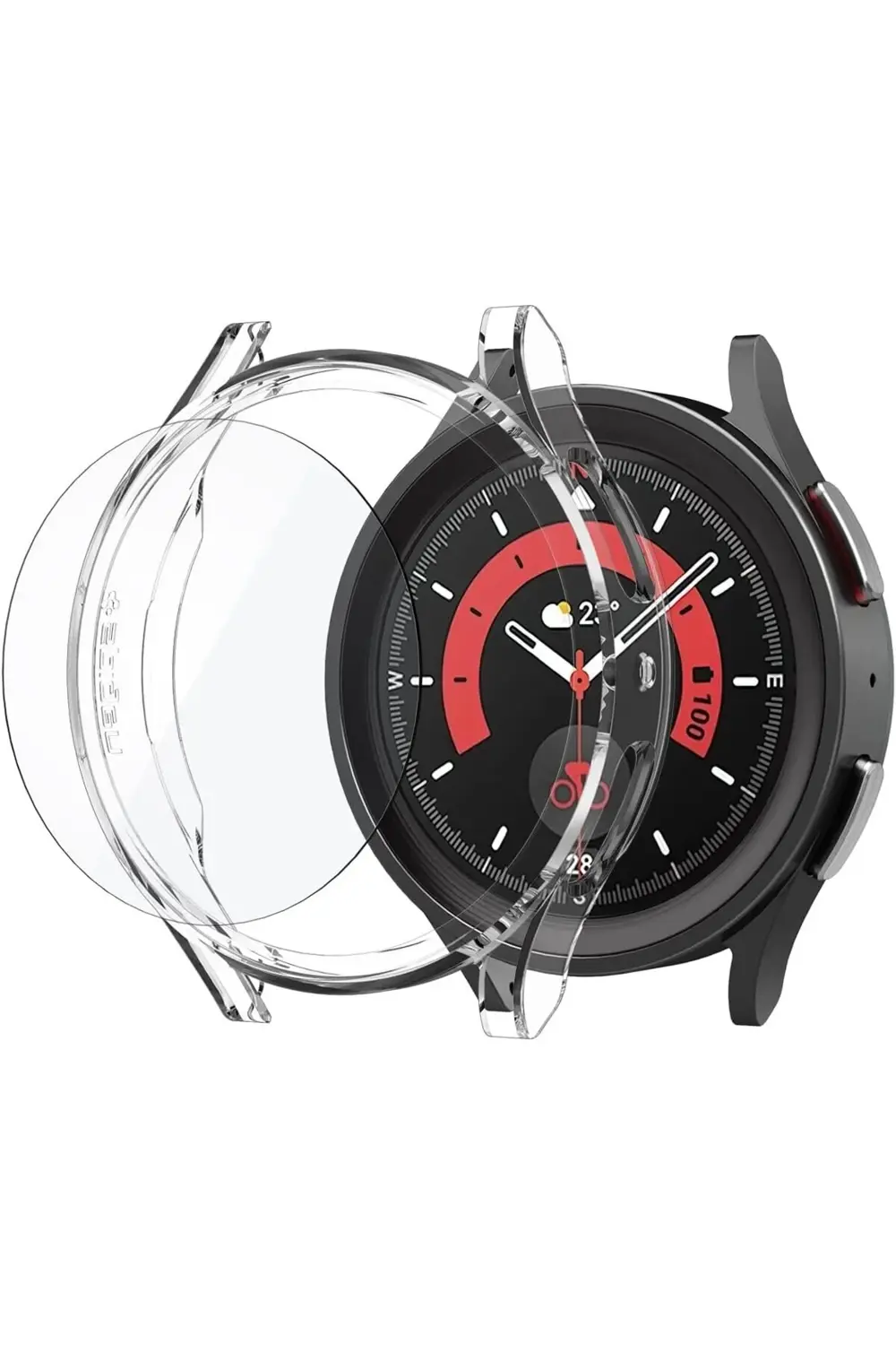 modaflux 5 Pro (45mm) Kılıf Thin Fit Crystal Clear + Cam Ekran Gl