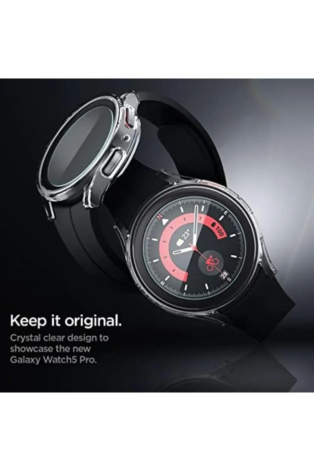 modaflux 5 Pro (45mm) Kılıf Thin Fit Crystal Clear + Cam Ekran Gl