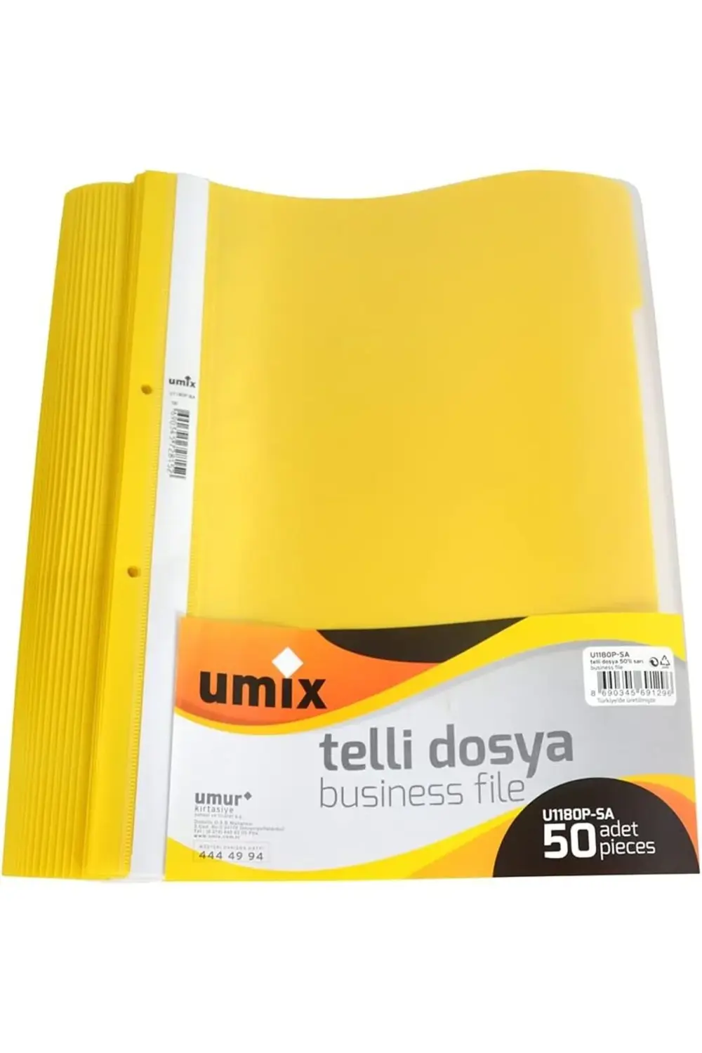 modaflux A4 TELLİ DOSYA 50'Lİ SARI polynova 395519