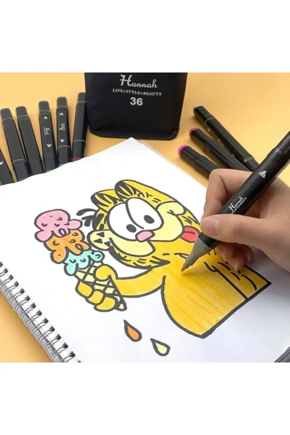 modaflux Adet Rengarenk Oluşan Siyah Çantalı Çift Taraflı Marker