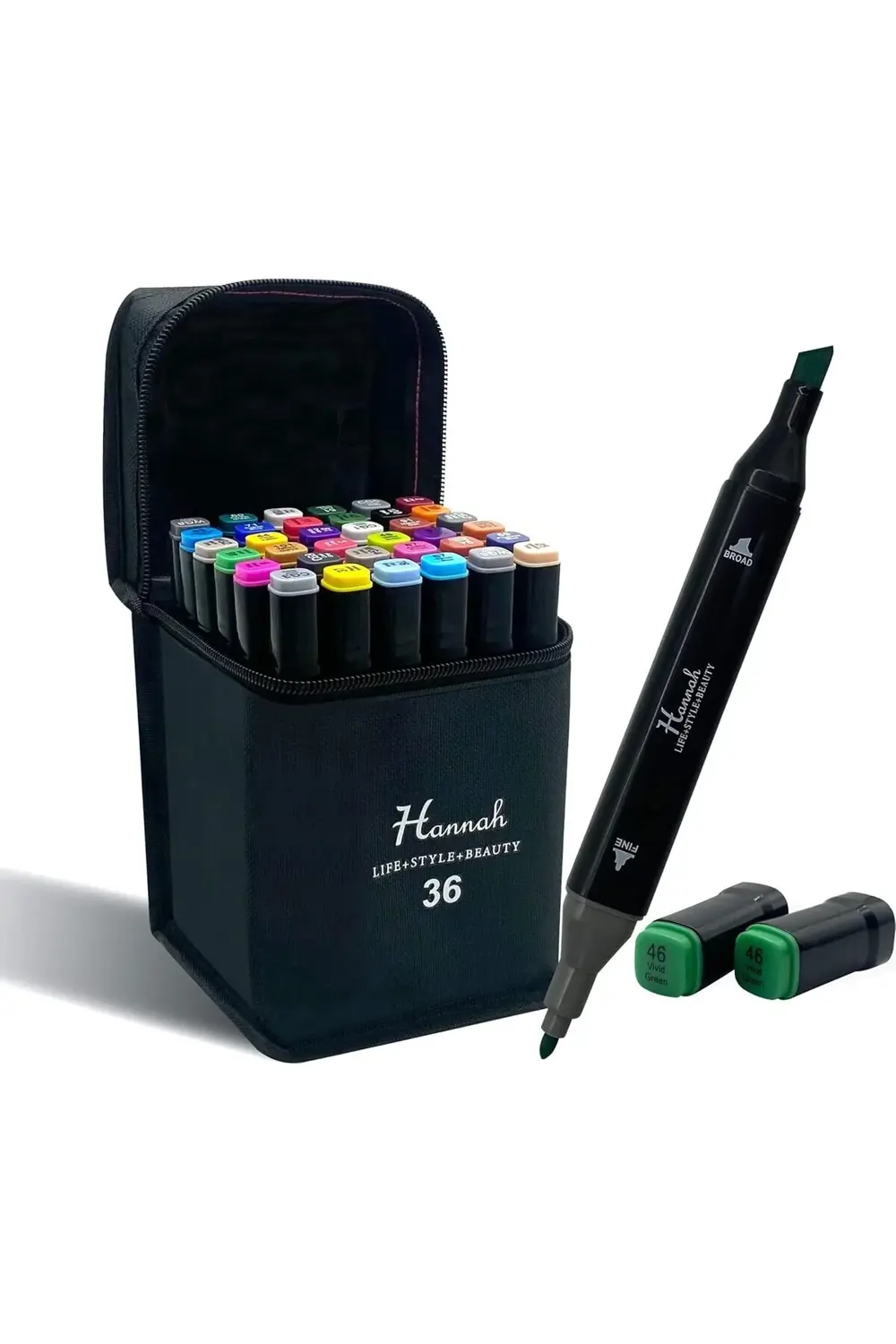 modaflux Adet Rengarenk Oluşan Siyah Çantalı Çift Taraflı Marker