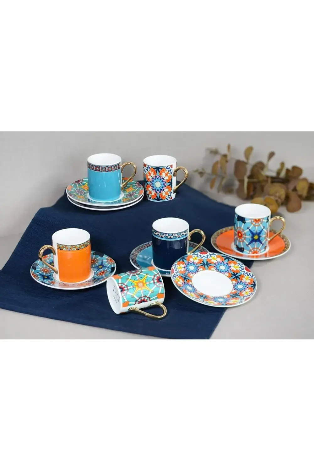 modaflux Avangart Serisi Etnik Desenli 6'lı Türk Kahvesi Fincanı