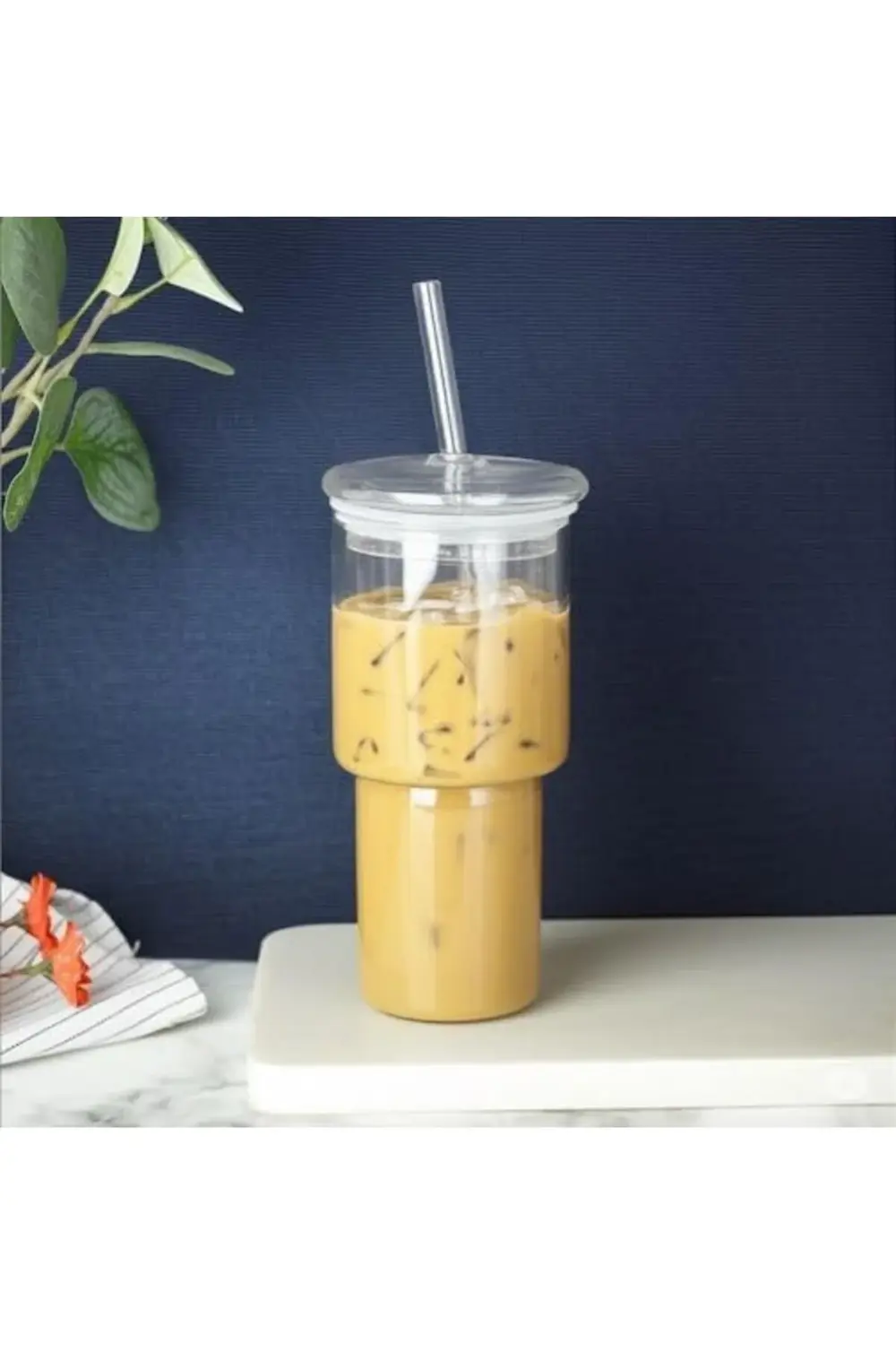 modaflux Bambu Kapaklı Cam Pipetli 450 ml Borosilikat polynova 39