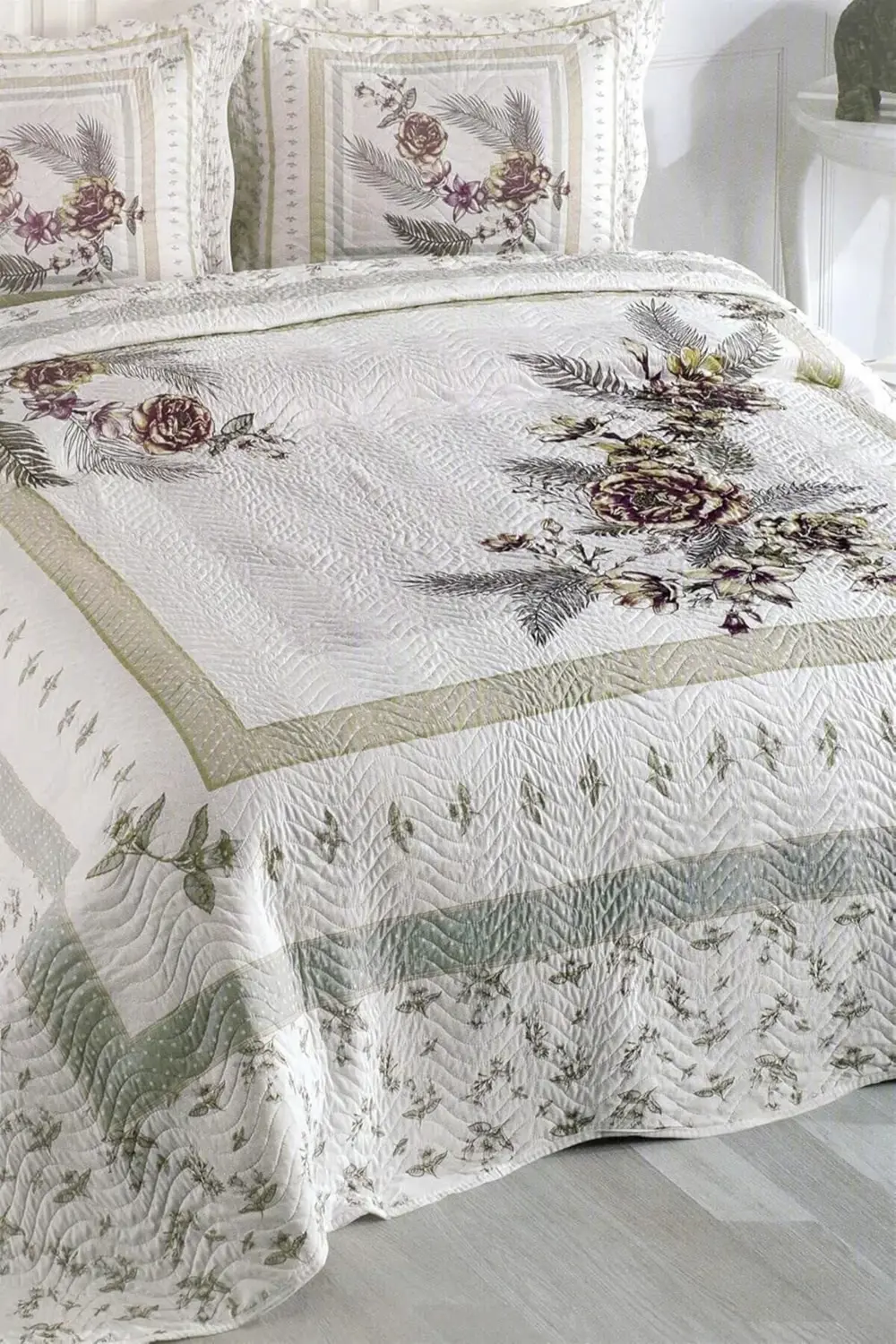 modaflux Çift Kişilik Kapitone Yatak Örtüsü Takımı - Krem polynov