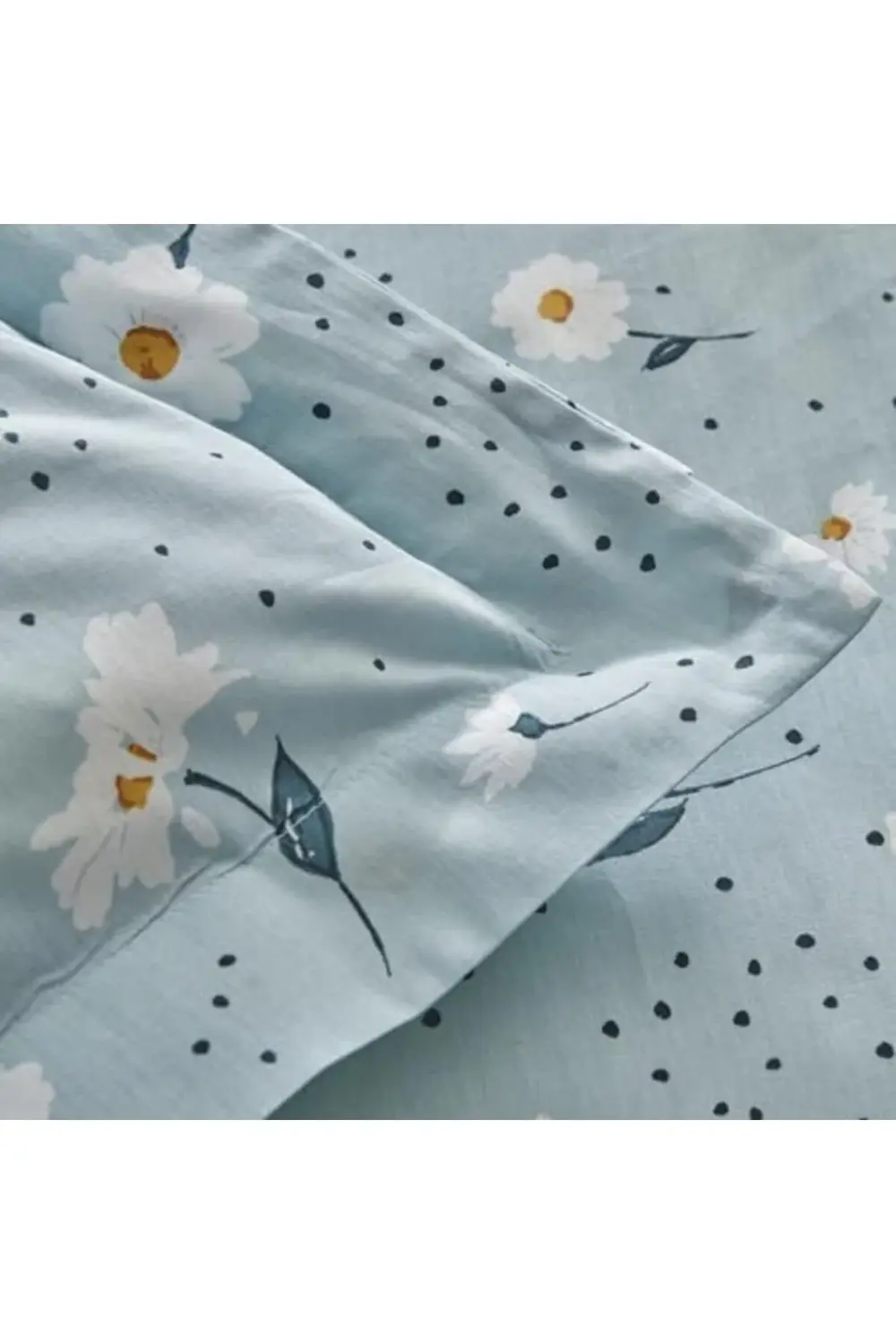 modaflux Daisy%100 Pamuk Çift Kişilik Nevresim Takımı Mint Mavi (