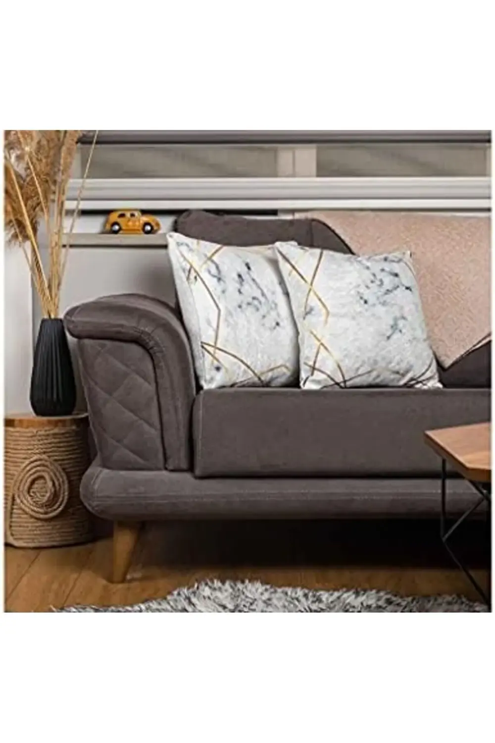 modaflux diyarı Stars 2 Li Kadife Kırlent Kılıfı Beyaz CD457008 p