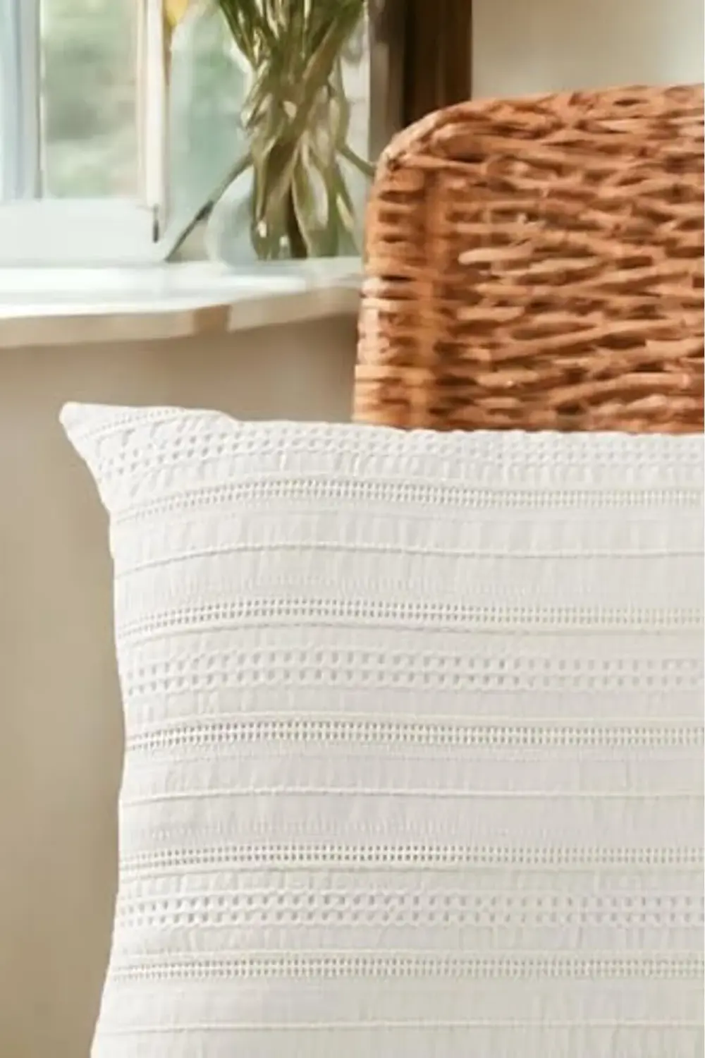 modaflux Dokuma Tasarım%100 Pamuklu 45X45Cm Kırlent Kılıfı Krem B