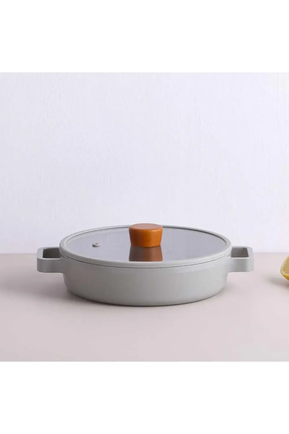 modaflux FİKA CAM KAPAKLI ALÜMİNYUM SAHAN 22CM GRİ polynova 39551