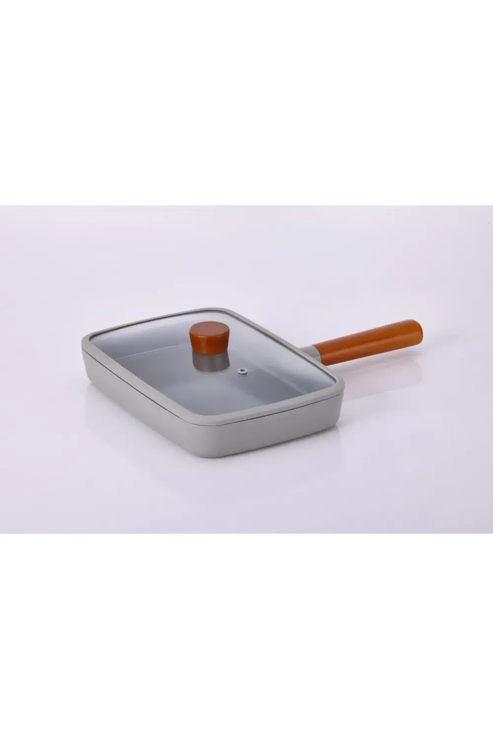 modaflux Fika Dikdörtgen Tava 29cm Cam Kapaklı Gri polynova 39551