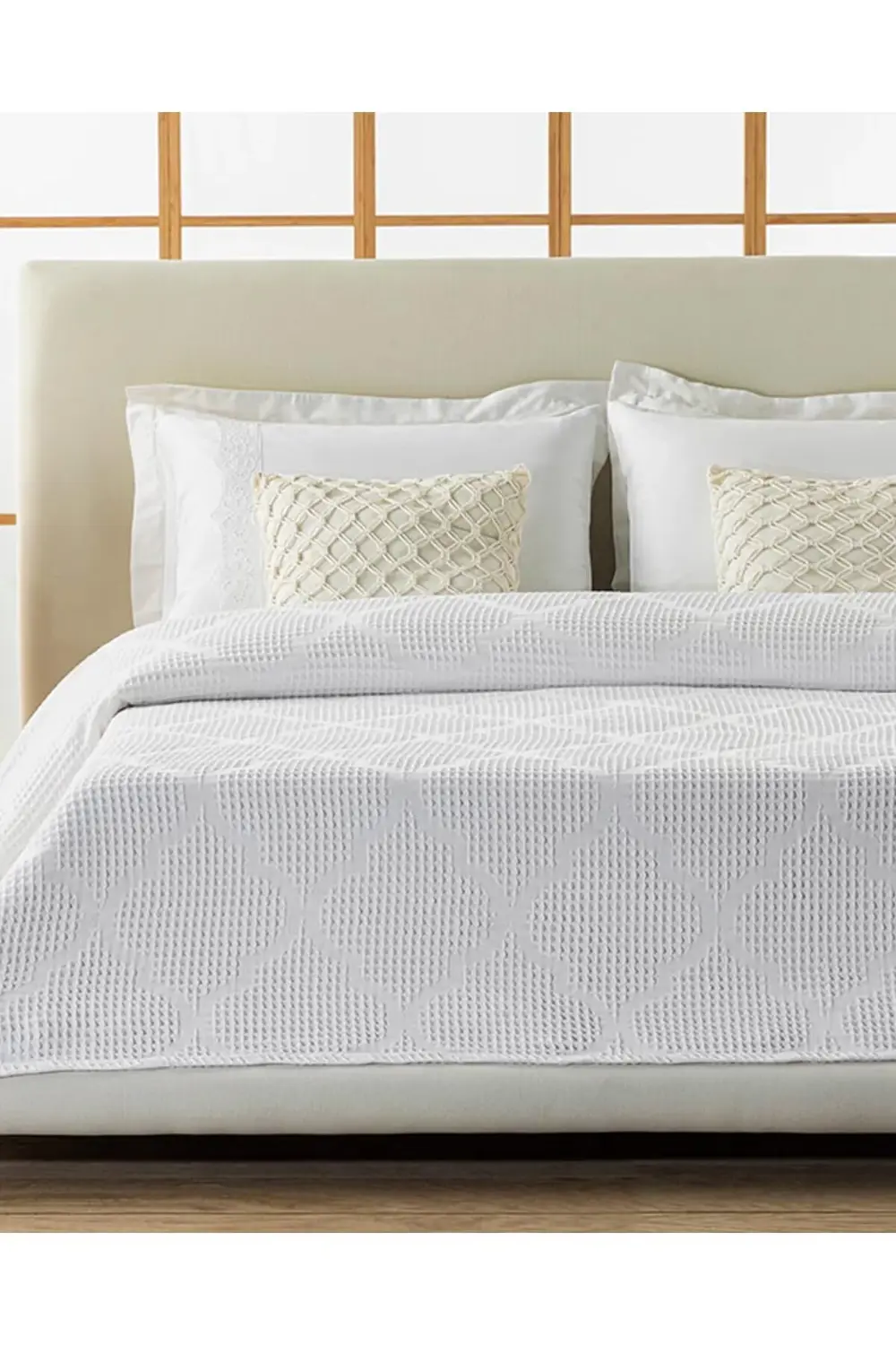 modaflux Fiona Pamuklu Çift Kişilik Pike Beyaz polynova 395519