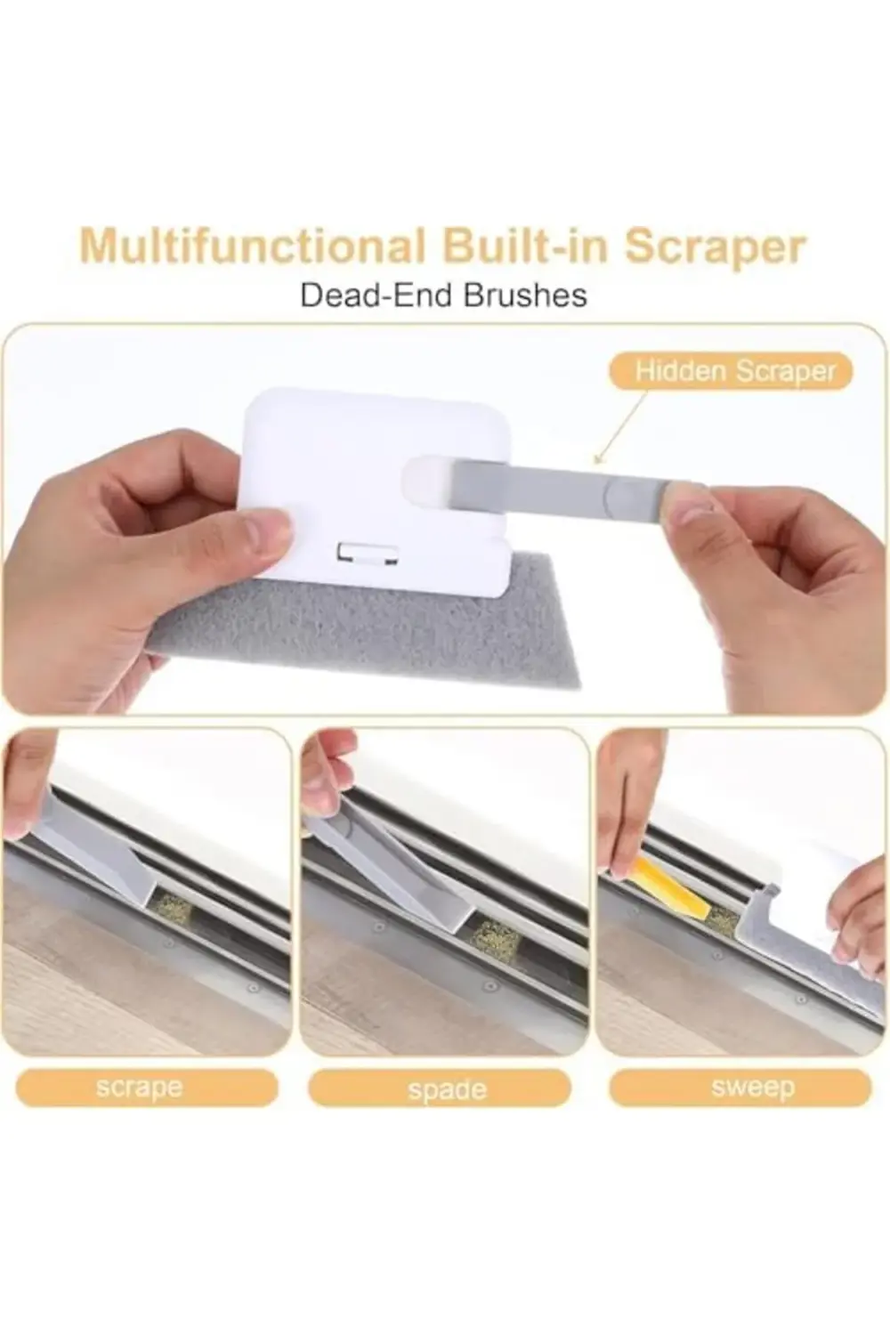 modaflux Fonksiyonlu Temizlik Fırçası | Pencere Rayı ve Gövde Tem