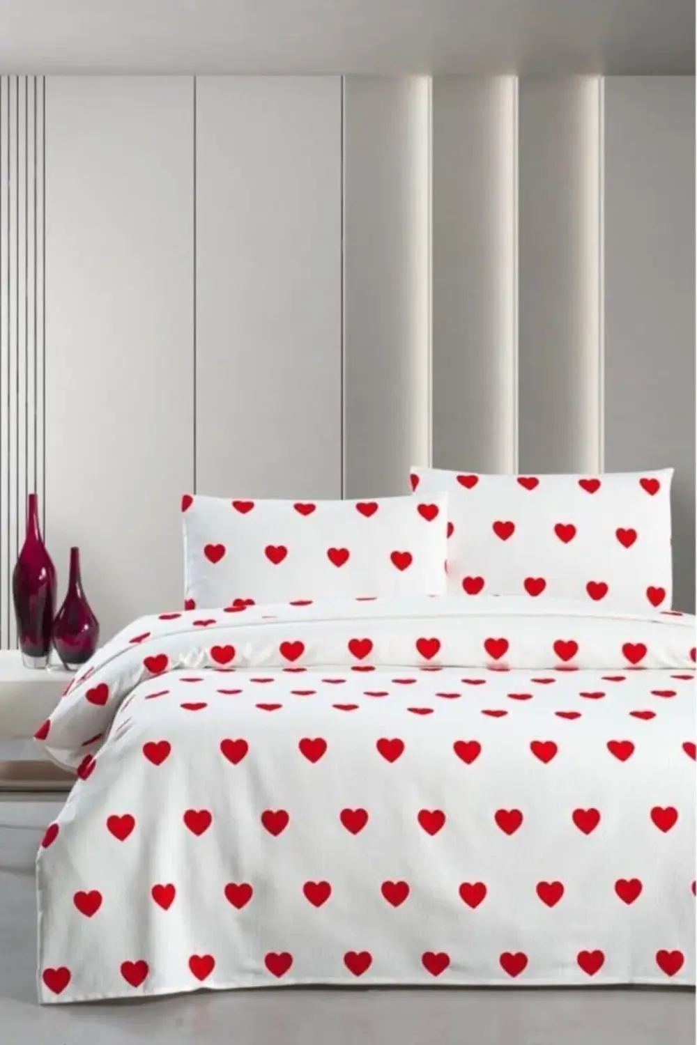 modaflux Hamlet Çarşafı Çift Kişilik Pike Yatak Örtüsü Bordo poly