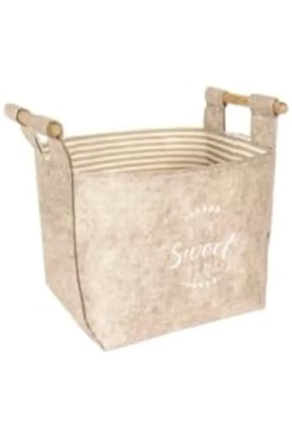 modaflux Haus Keçe Tahta Saplı Düzenleyici Sepet - Çok Amaçlı Sak