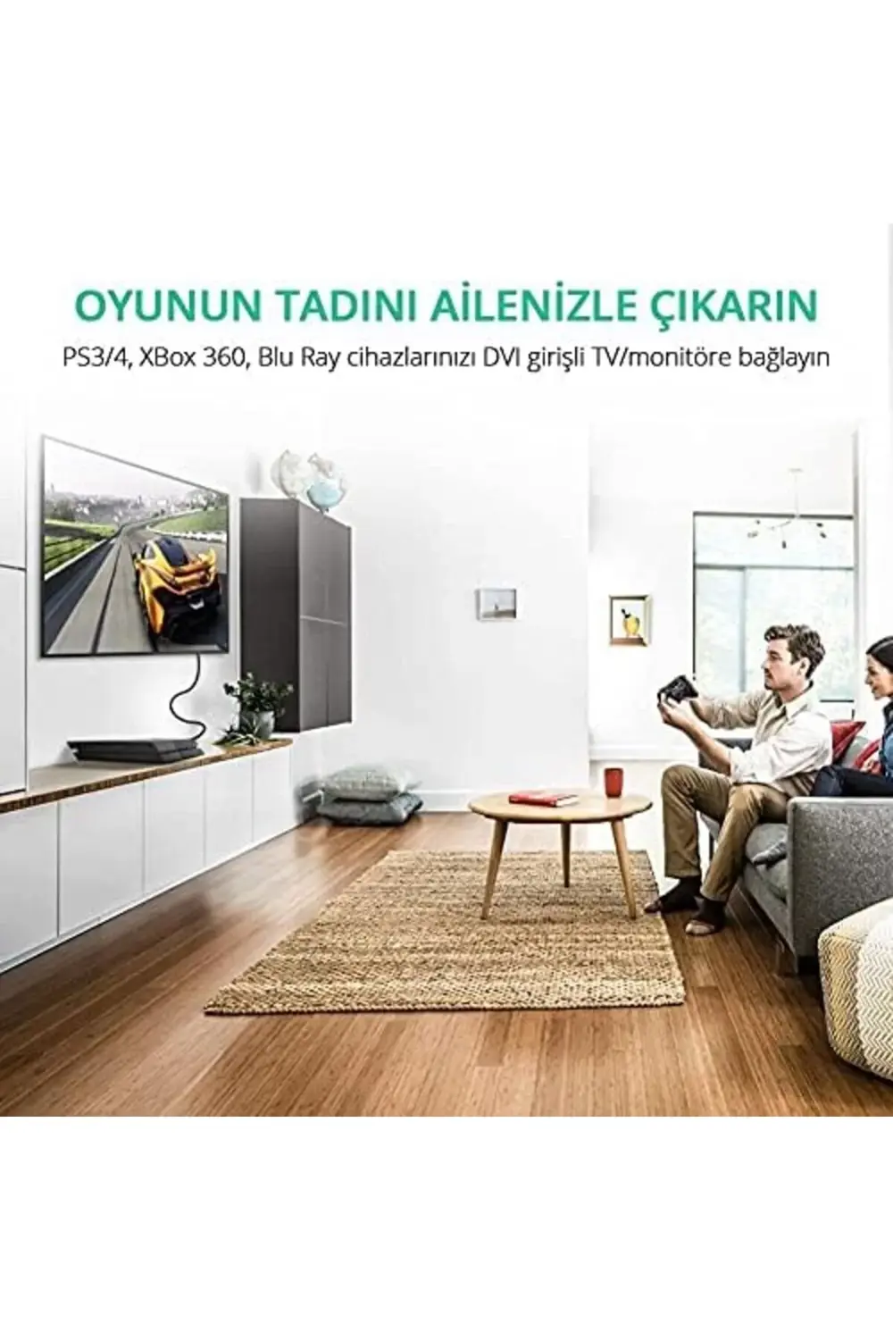 modaflux HDMI DVI 1080P Çift Yönlü Görüntü Aktarma Kablosu, 1.5 M