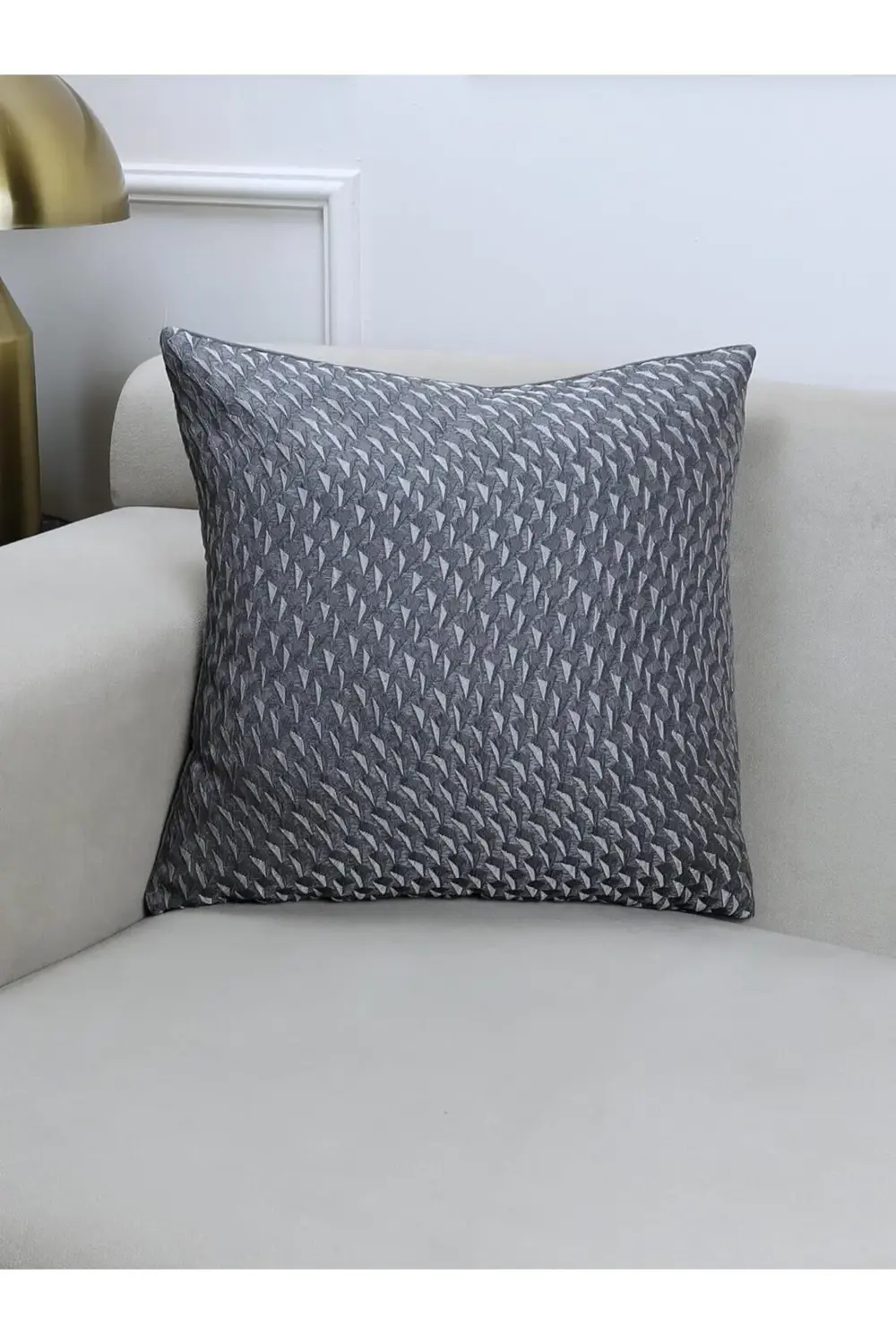 modaflux Hook Gri Desenli 45x45 Kare Kırlent Kılıfı polynova 3955