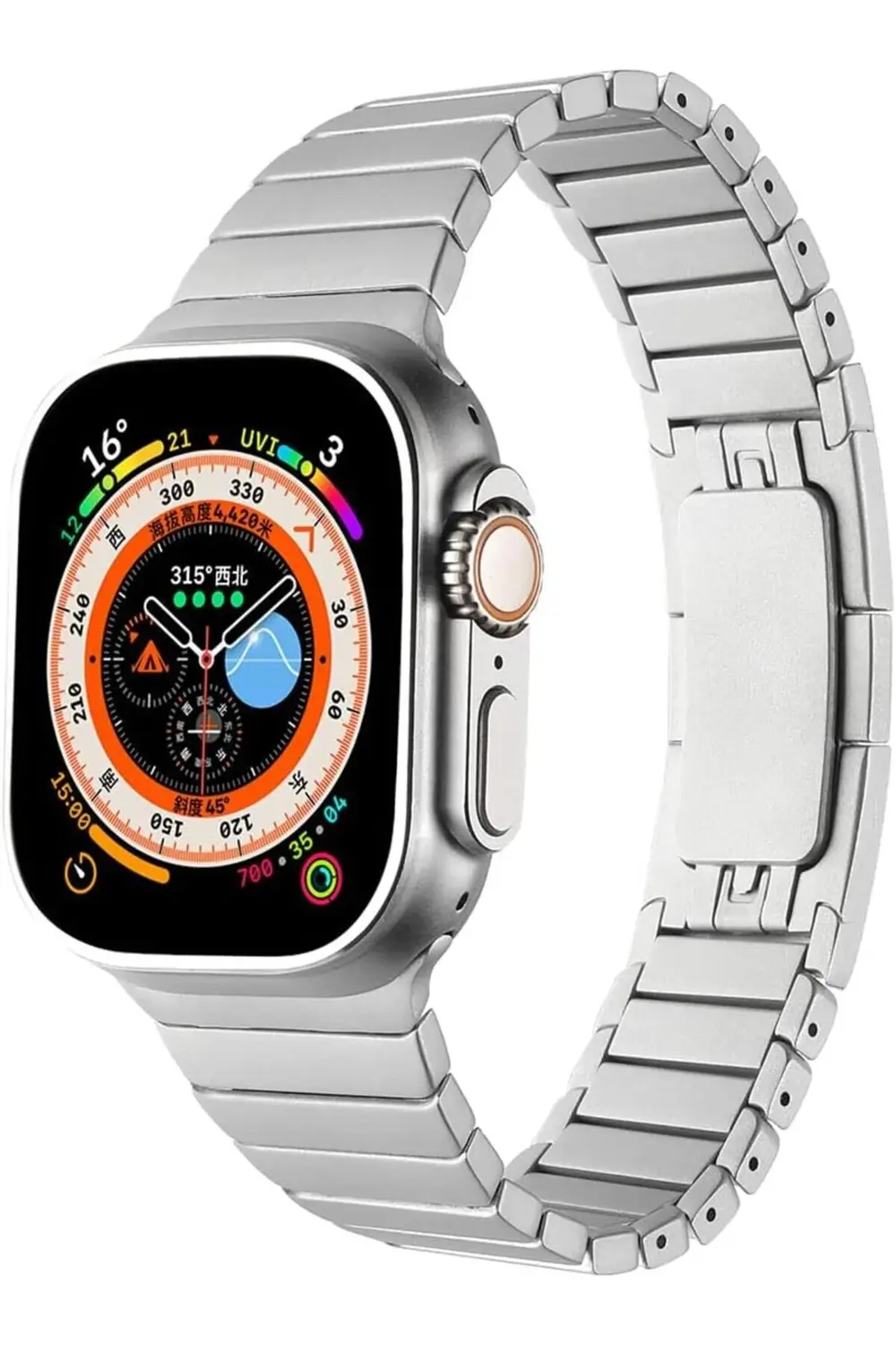 modaflux İle Uyumlu 38/40mm KRD-35 Metal Kordon Gri polynova 3955