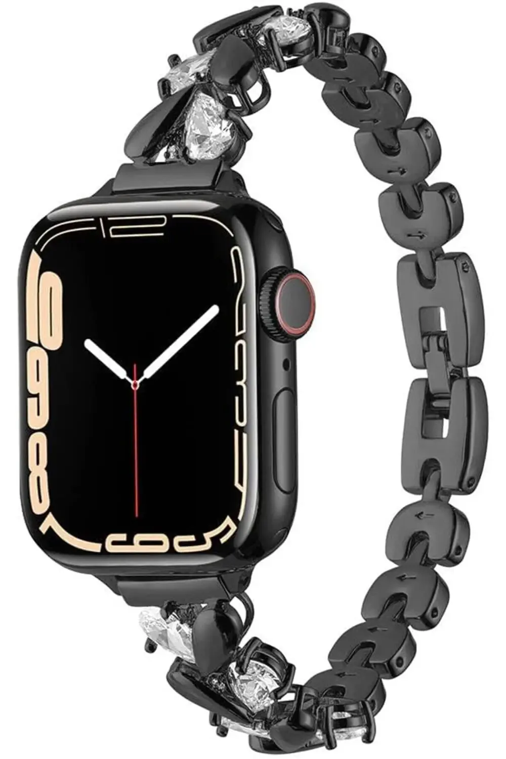 modaflux İle Uyumlu 38mm/40mm KRD-103 Metal Kordon Siyah polynova