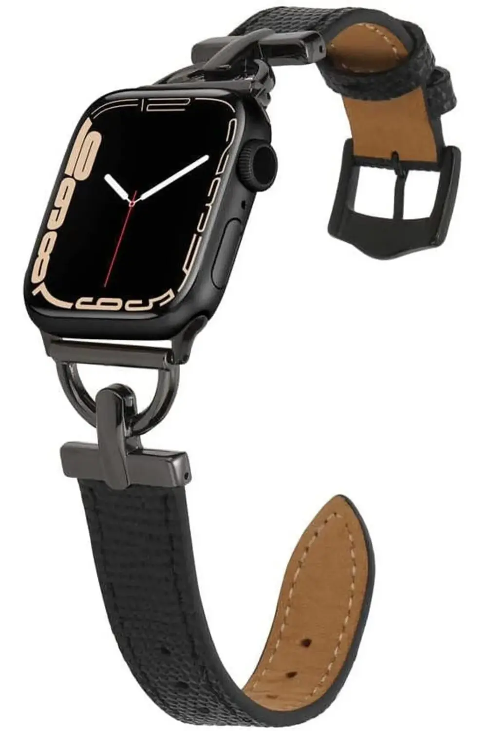 modaflux İle Uyumlu 38mm/40mm KRD-53 Deri Kordon Siyah polynova 3