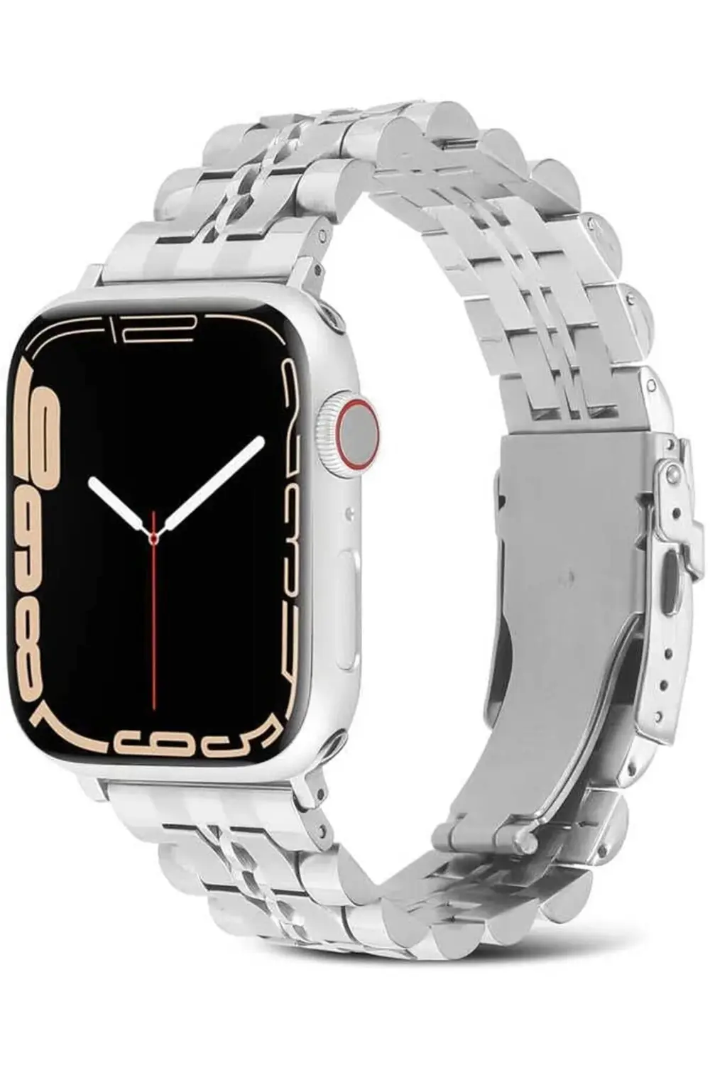 modaflux İle Uyumlu 38mm/40mm KRD-54 Metal Kordon Gümüş polynova