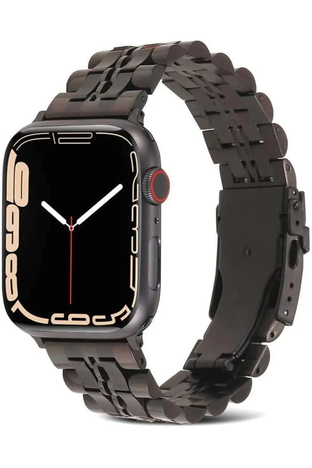 modaflux İle Uyumlu 38mm/40mm KRD-54 Metal Kordon Siyah polynova