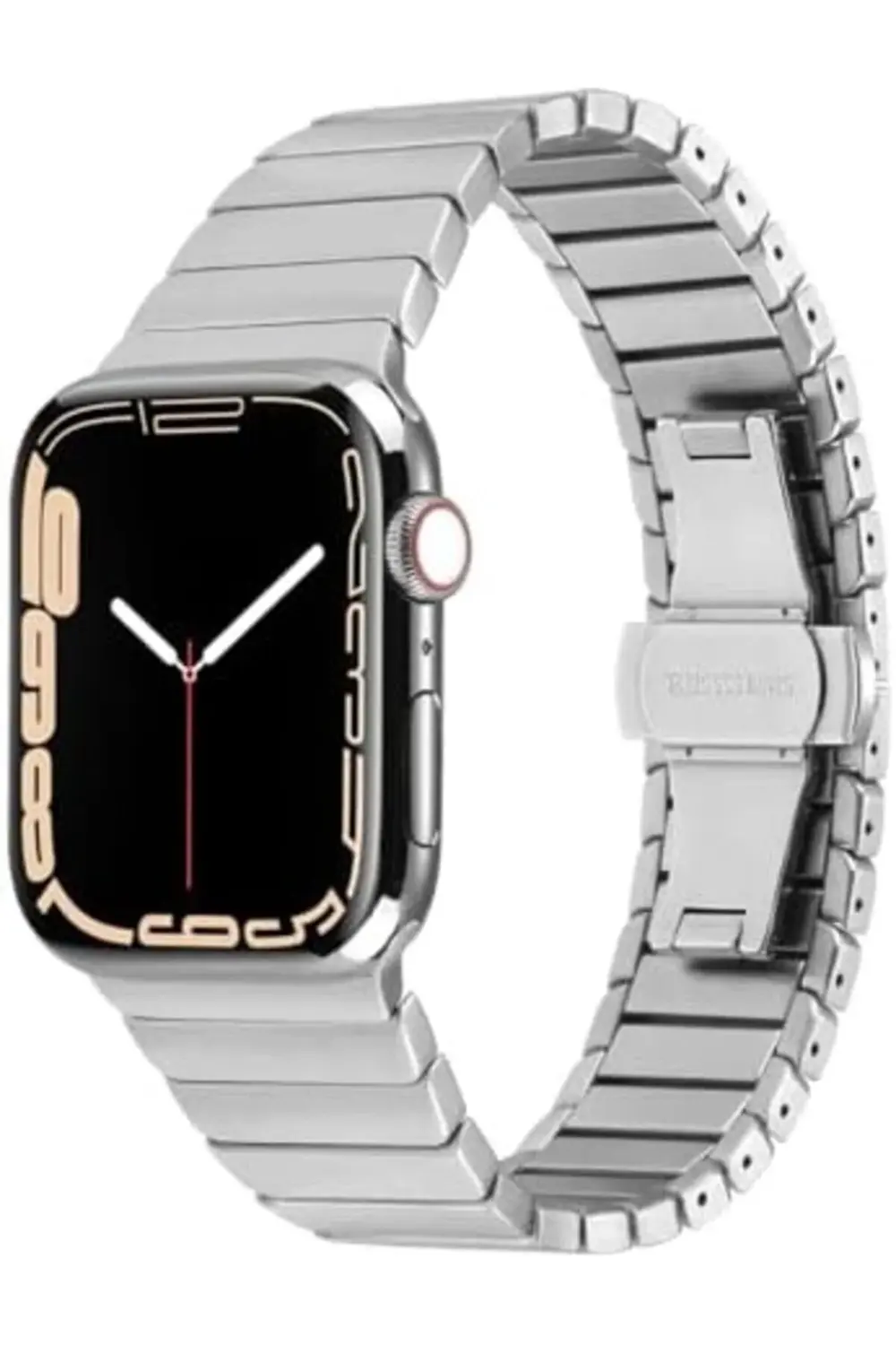 modaflux İle Uyumlu 42mm Kordon KRD-79 Metal Strap Kayış Gümüş po