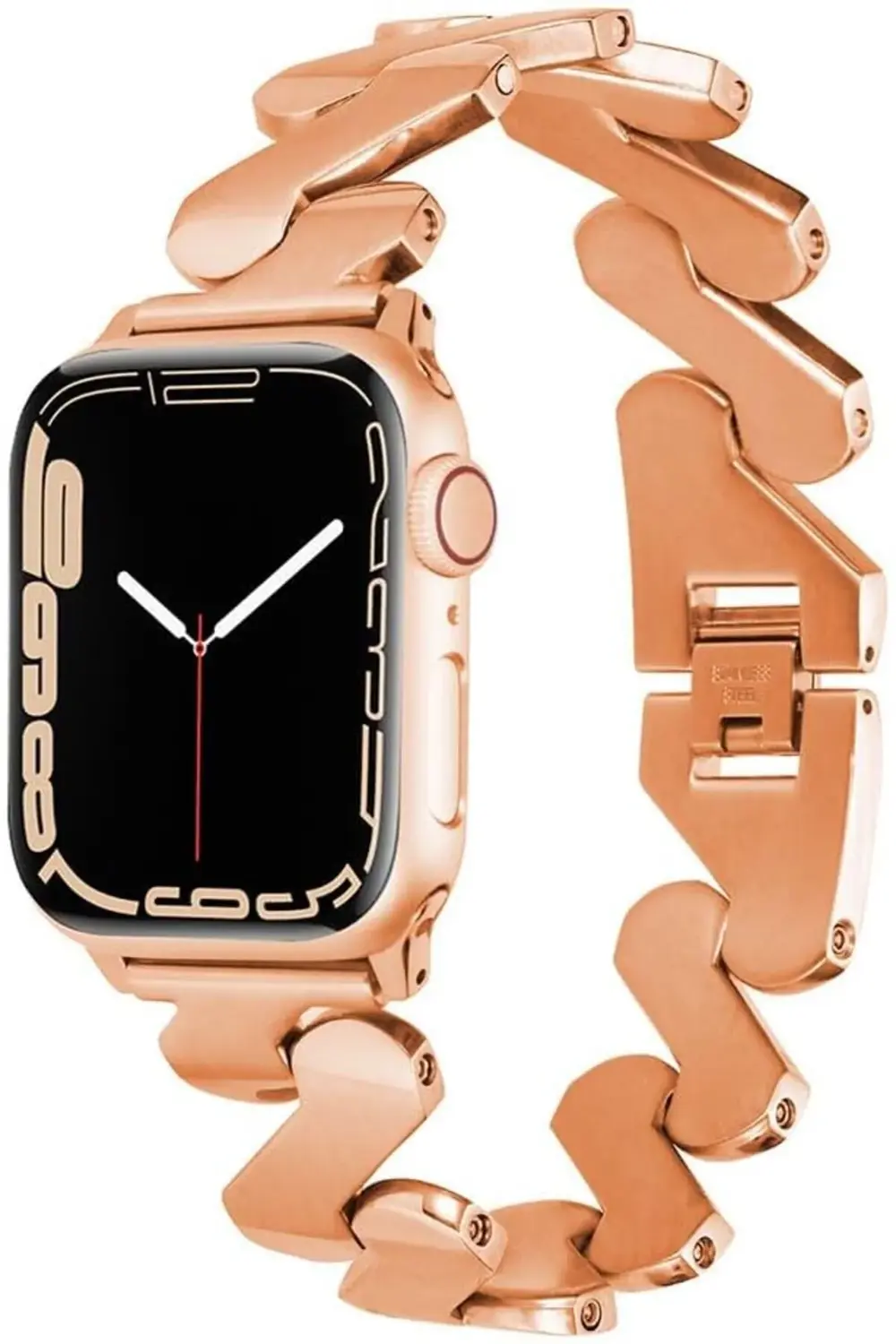 modaflux İle Uyumlu 42mm Kordon KRD-80 Metal Strap Kayış Rose pol