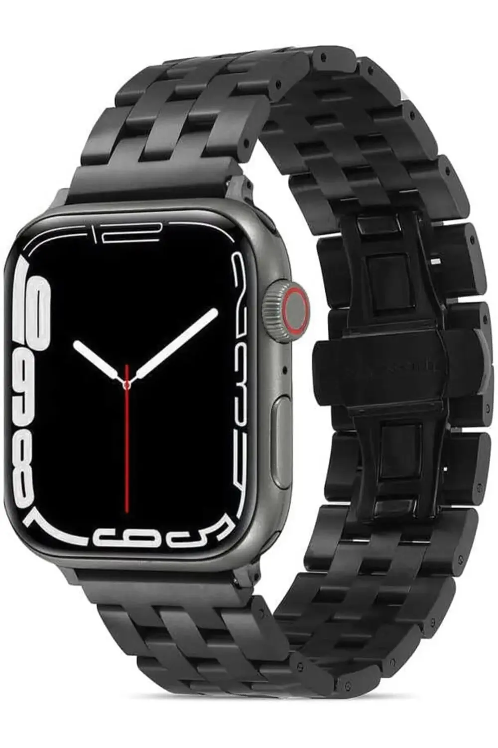 modaflux İle Uyumlu 42mm KRD-20 Metal Kordon Siyah polynova 39551