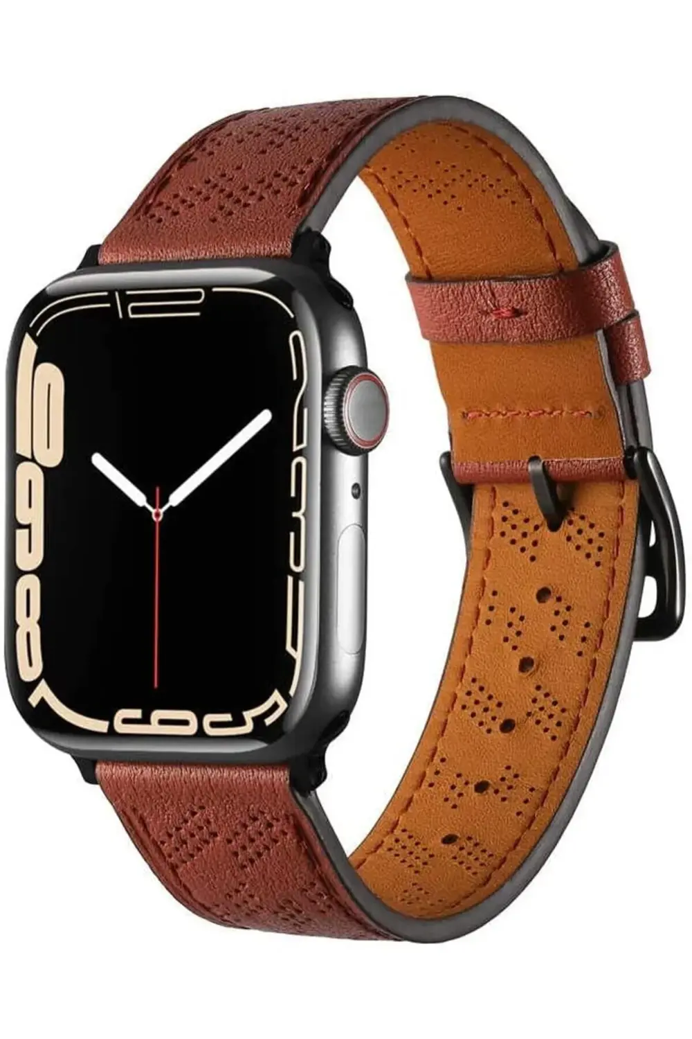 modaflux İle Uyumlu 42mm KRD-76 PU Deri Kordon Strap Kayış Mürdüm