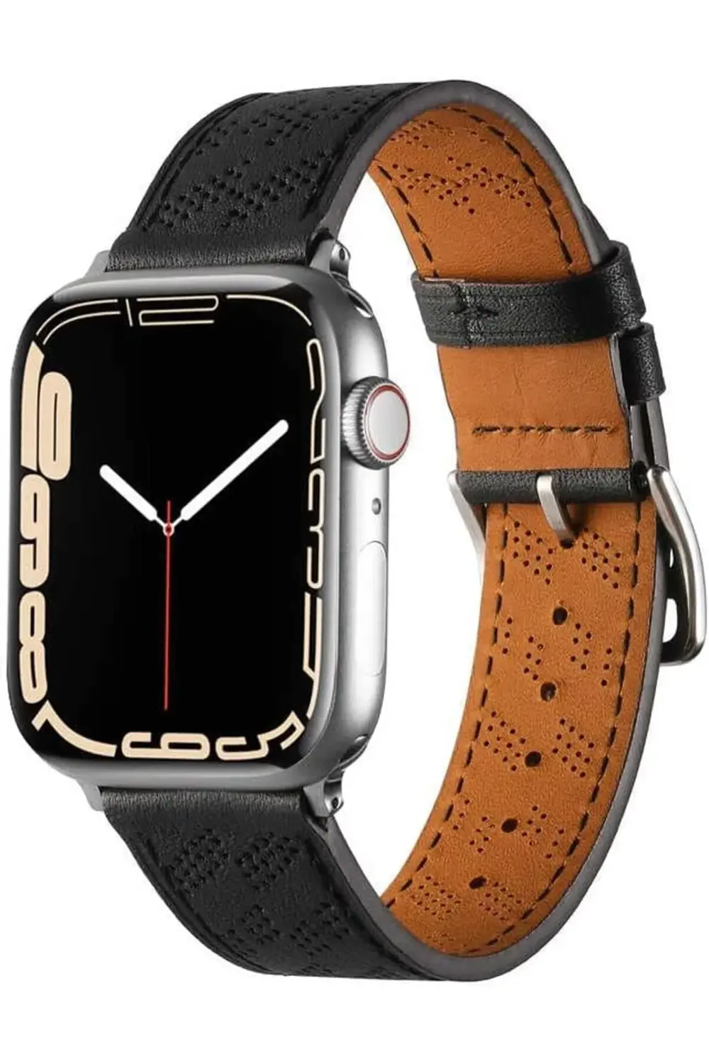 modaflux İle Uyumlu 42mm KRD-76 PU Deri Kordon Strap Kayış Siyah