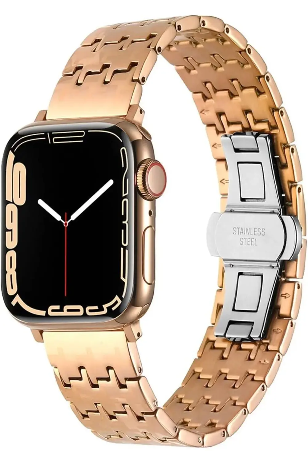 modaflux İle Uyumlu 42mm KRD-86 Metal Kordon Rose polynova 395519