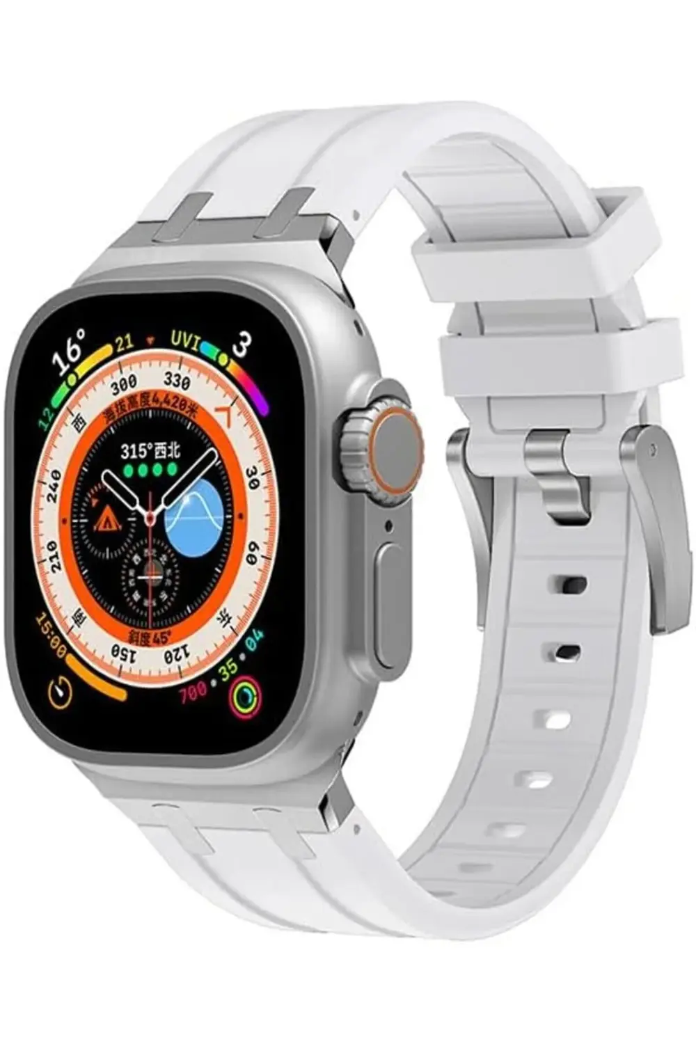 modaflux İle Uyumlu 42mm KRD-89 Silikon Kordon Beyaz polynova 395