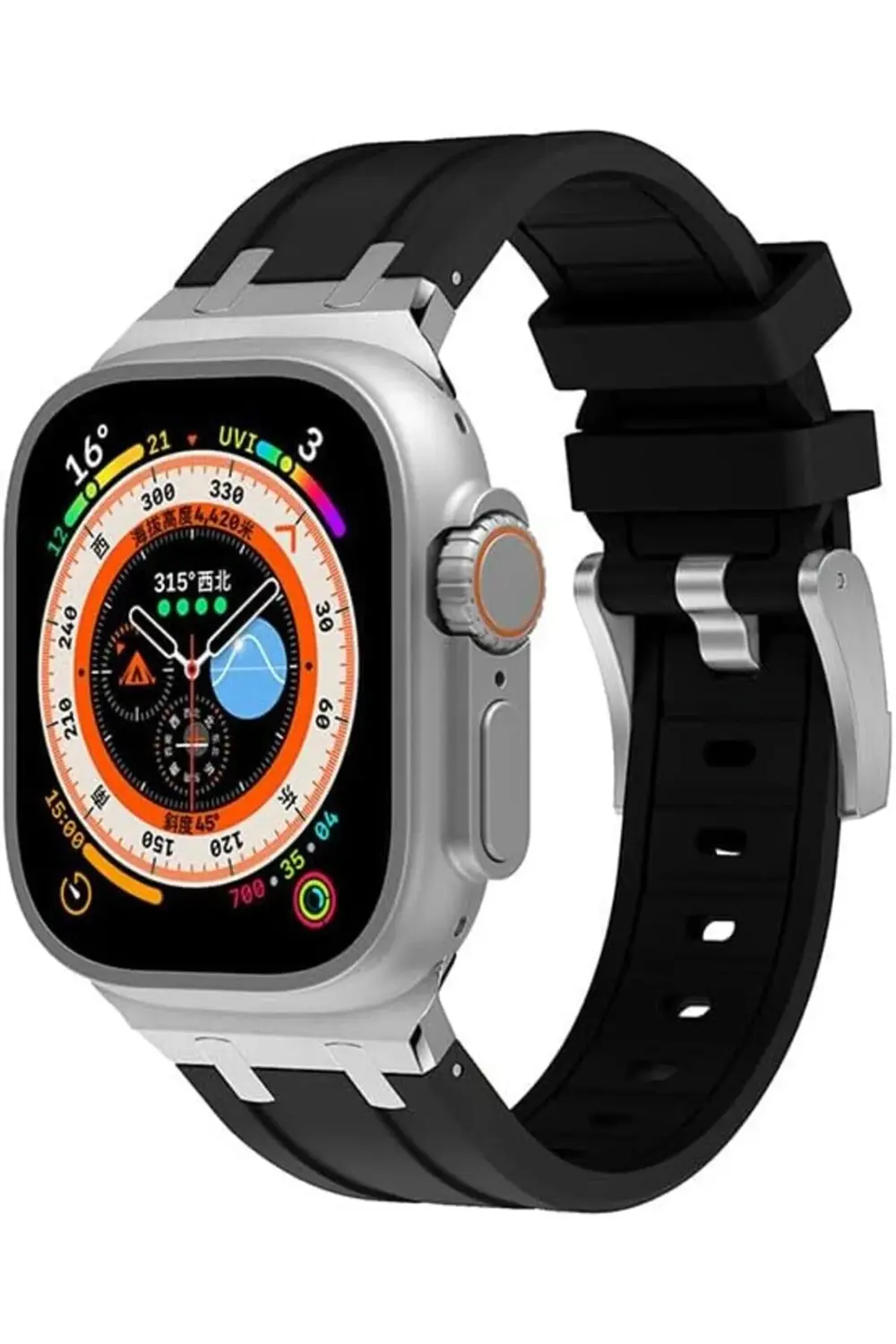 modaflux İle Uyumlu 42mm KRD-89 Silikon Kordon Siyah polynova 395