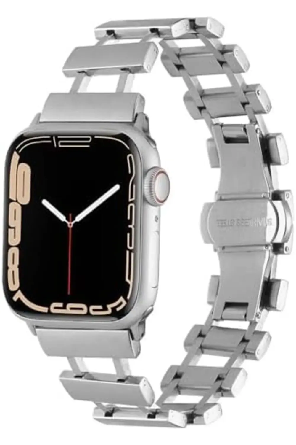 modaflux İle Uyumlu 42mm KRD-96 Metal Kordon Gümüş polynova 39551