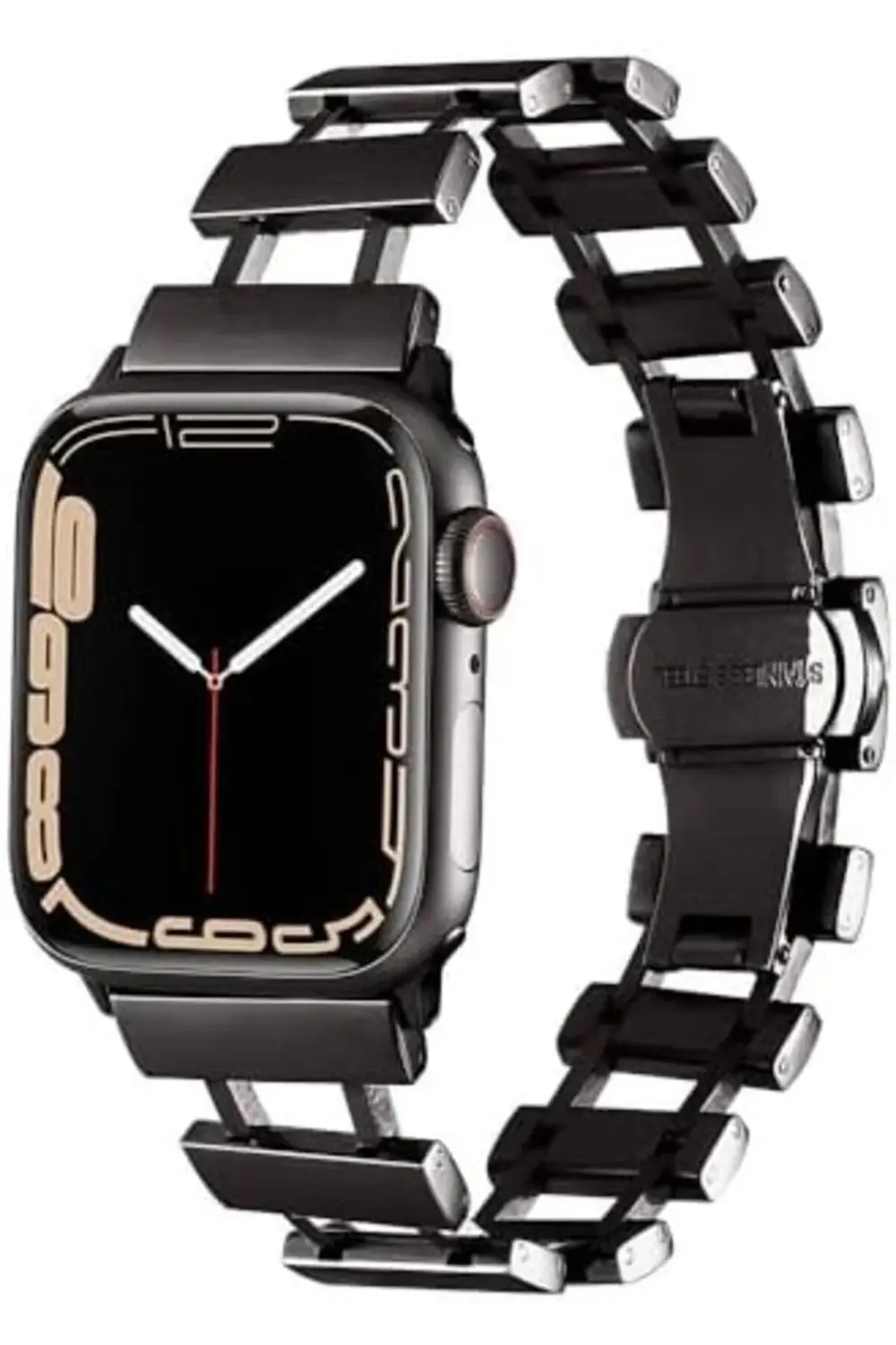 modaflux İle Uyumlu 42mm KRD-96 Metal Kordon Siyah polynova 39551