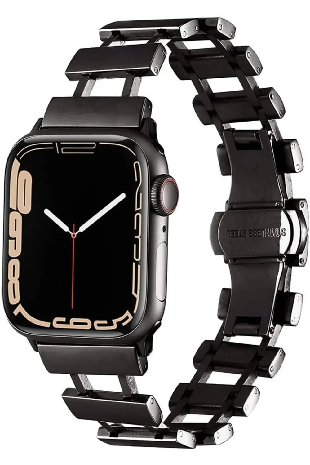 modaflux İle Uyumlu 42mm KRD-96 Metal Kordon Siyah polynova 39551