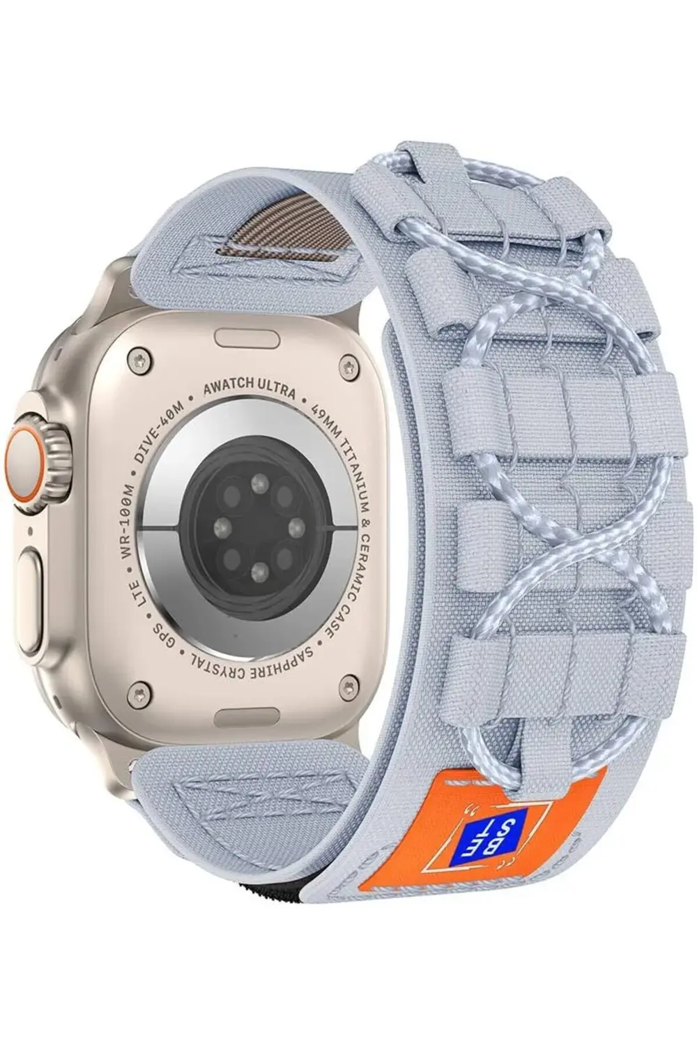 modaflux İle Uyumlu 42mm KRD-99 Hasır Kordon Gri polynova 395519